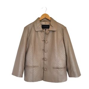 Saguaro Quilted Leather Metallic Gold Jacket
